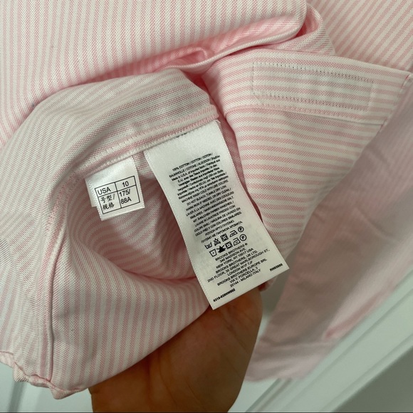 Pink pin stripe Brooks Brothers size 10 women’s button down GREAT CONDITION - Picture 3 of 7